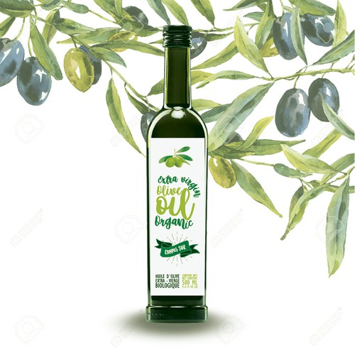 Olive oil label with the title 'Label design'
