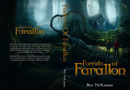 Book cover artwork with the title 'Book cover illustration for a yound adult fantasy novel'