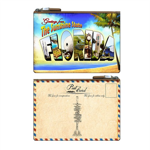 Landscape artwork with the title 'Postcard design'