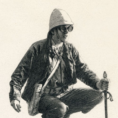 Retro artwork with the title 'Desktop wallpaper - sketch style'