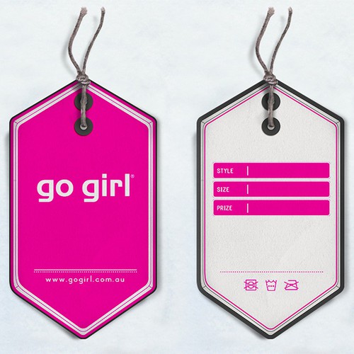 Tag design with the title 'Go Girl Swing Tag'