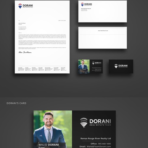 Letterhead design with the title 'Stationery Design For Dorani Real Estate Team'