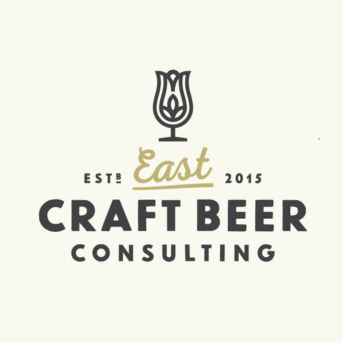 Gray and black design with the title 'Craft Beer Consulting Logo'