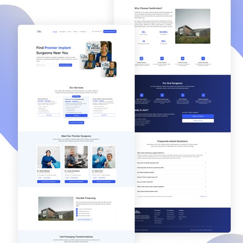 Dental website with the title 'Dental Clinic Healthcare Web Design'