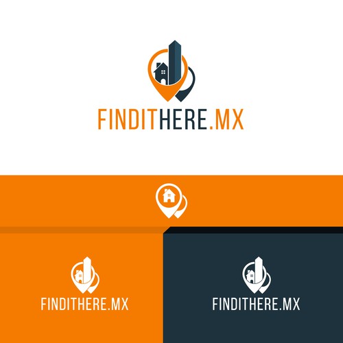 Real estate logo with the title 'Modern logo concept for real estate company'