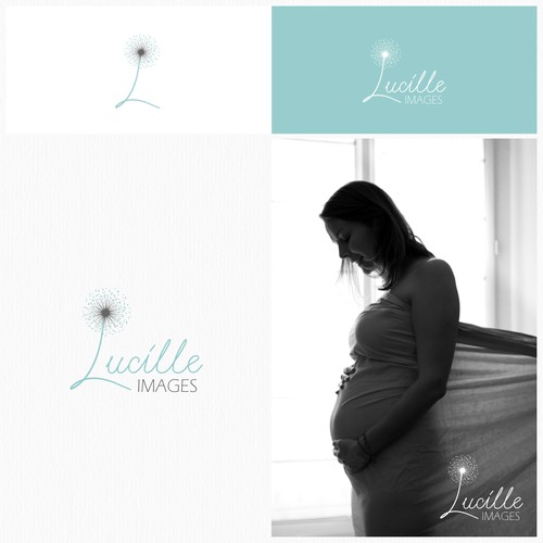 Dandelion logo with the title 'Logo for a photographer specialized in maternity, newborns, family pictures and portraits'