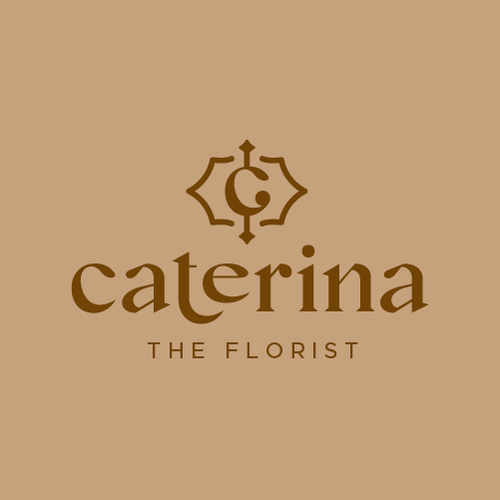 Brown logo with the title 'caterina'