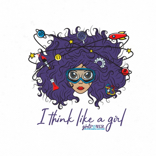 Cool t-shirt with the title 'Funky Girl illustration for a t-shirt design.'