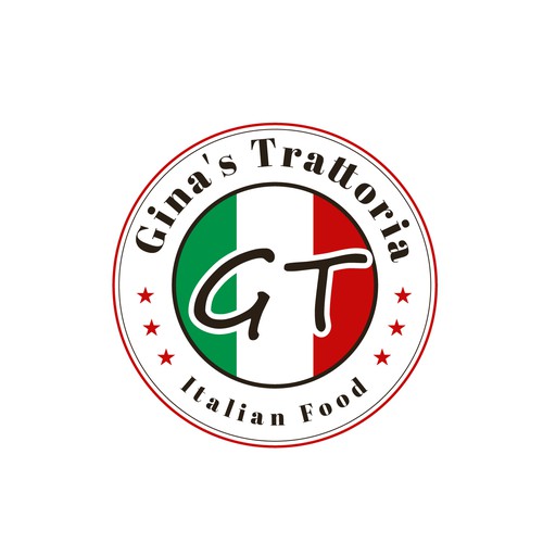 Italian cuisine logo with the title 'Gina's Trattoria'