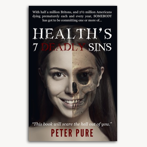 Health book cover with the title 'Horror themed cover for Health book'