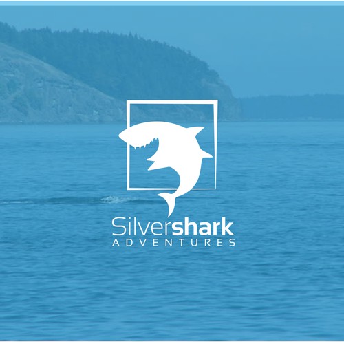 Aquarium design with the title 'creative logo design concept for silver shark'