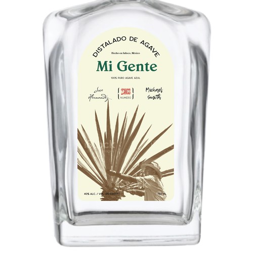 Agave design with the title 'Label design for a Distalado de Agave liquor'