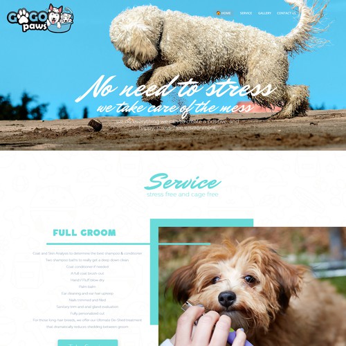 Dog website with the title 'web design'