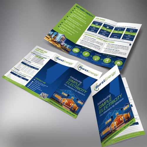 Tri-fold design with the title 'Winning Brochure needed for a business promotion'