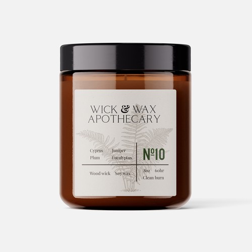 Candle label with the title 'Handmade candle label'