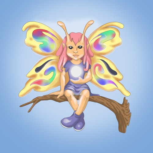 Butterfly artwork with the title 'Diamond butterfly'