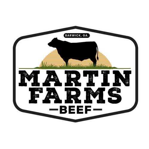 Cow logo with the title 'MARTIN FARM BEEF'