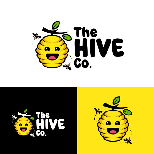Beehive logo with the title 'Logo design concept for The HIVE Co.'
