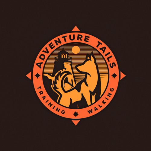 Dog walking logo with the title 'Dog training and walking company logo'