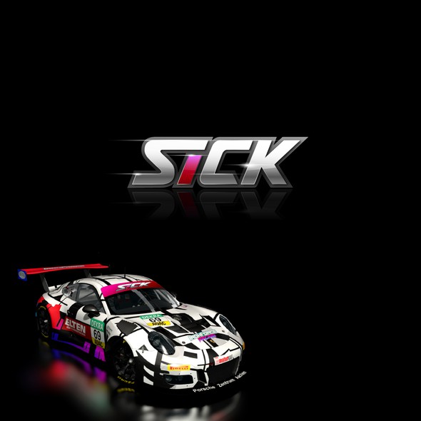 Race car logo with the title 'Sick'