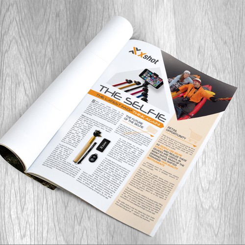 Article design with the title 'Magazine article layout'
