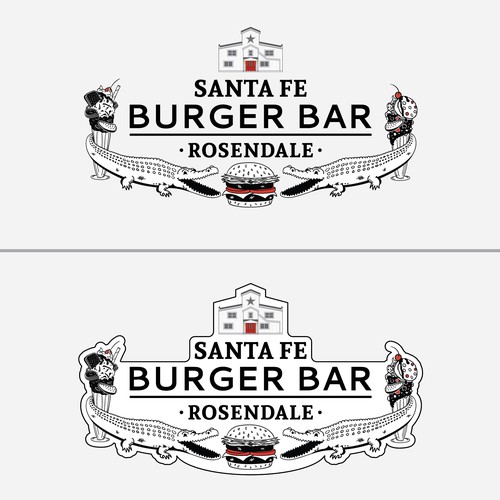 Milkshake logo with the title 'Logo Concept for Santa Fe Burger Bar - Final Pass 1'