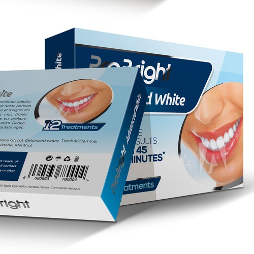 Natural cosmetics packaging with the title 'ProBright Teeth Whitening Kit Box Design'
