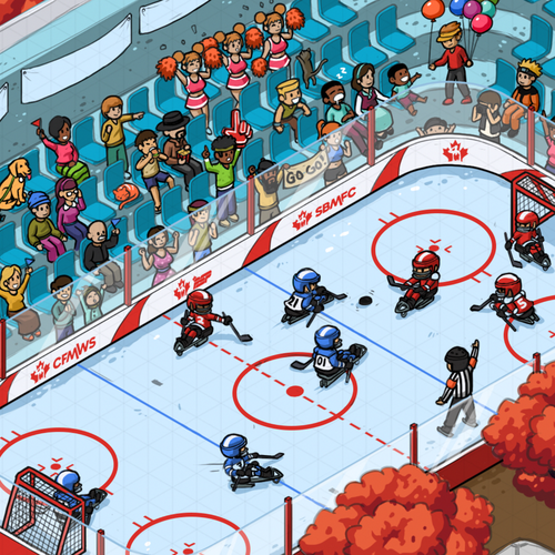 Isometric artwork with the title 'Isometric illustration'