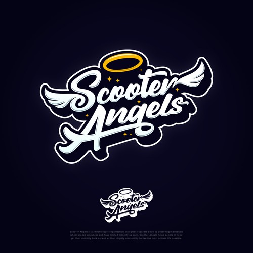 Organization logo with the title 'Scooter Angels'