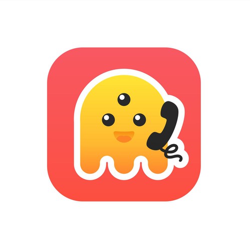 Emoticon design with the title '3rd Party Prank Call app icon concept'