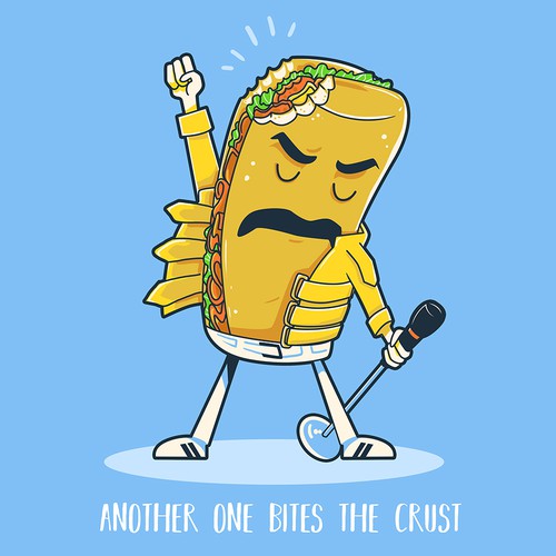 Queen design with the title 'Another One Bites the Crust'