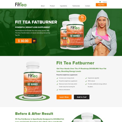 Fitness website with the title 'Fittea'