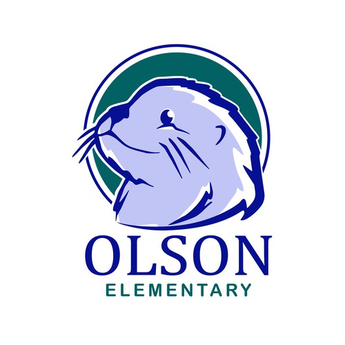 Otter logo with the title 'OLSON elementary mascot logo'