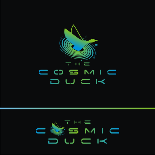 Cosmic logo with the title 'DJ/Music Producer looking for an artist logo as "The Cosmic Duck'