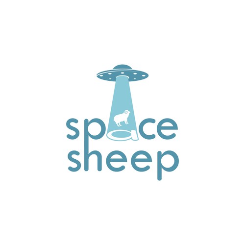 Alien logo with the title 'Space Sheep Logo'