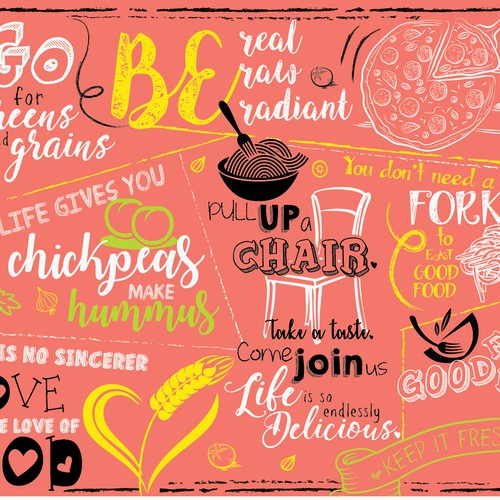 Wallpaper design with the title 'Restaurant wall Decal'