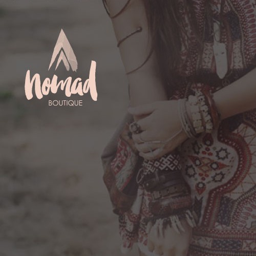 Chic design with the title 'Create a brand identity for Nomad Boutique'