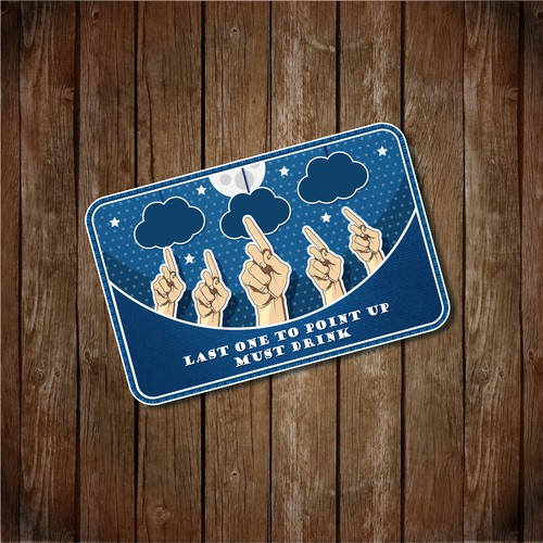 Gaming artwork with the title 'illustration card for drink-card game'