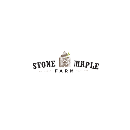 Ink design with the title 'Organic Eco Friendly Logo For Stone Maple Farm'