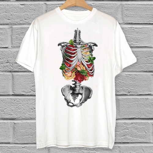 Awesome t-shirt with the title 'Bones and Roses'