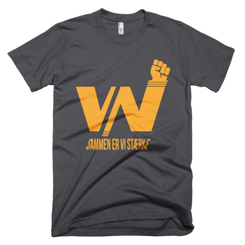 Orange t-shirt with the title 'T-shirt Design for Vestergaard Nielsen'