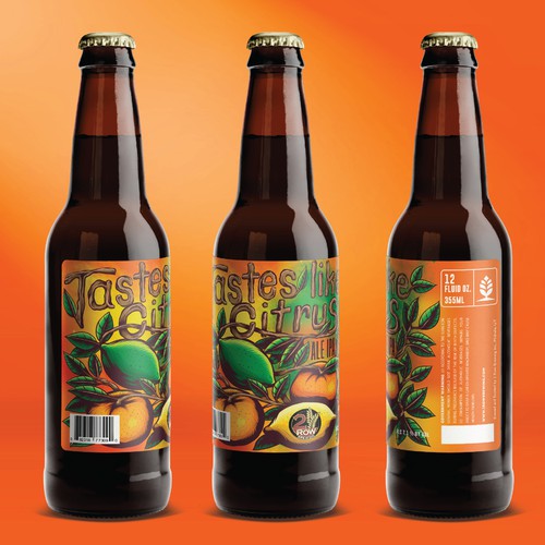 Beer label with the title '2 row beer label'