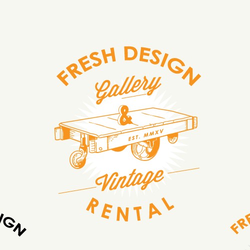 Cart logo with the title 'Logo design Fresh Design Gallery & Vintage Rental'