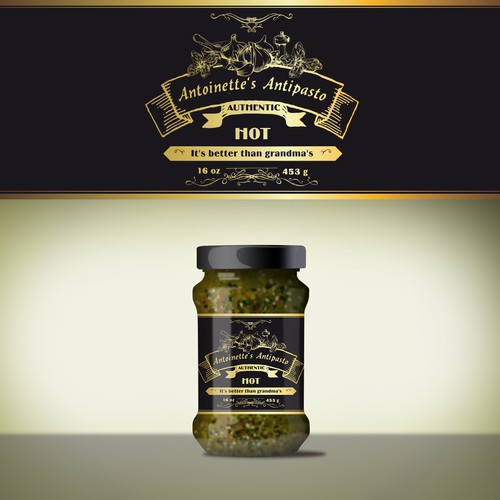 Luxurious label with the title 'Eyecatching antipaso label-design'