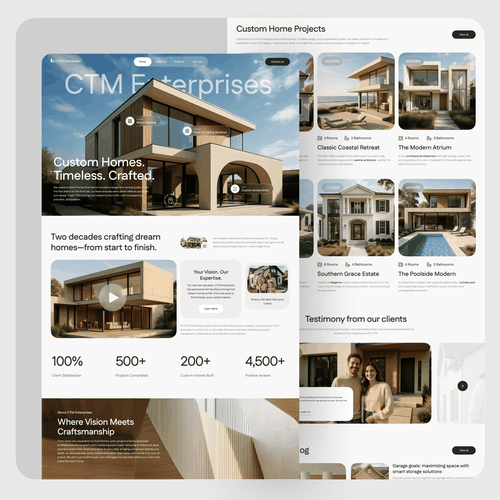 Aesthetic website with the title 'CTM Enterprises - Landing page'
