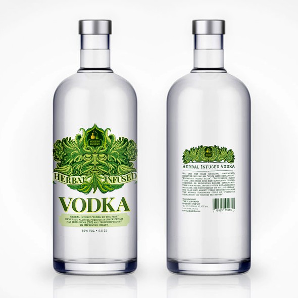 Original label with the title 'Label for hemp's vodka'