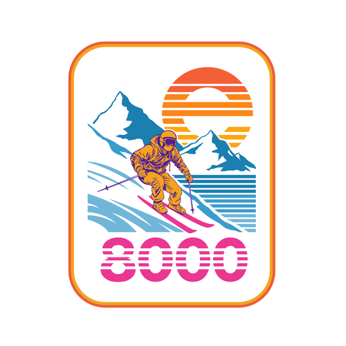 Elevation design with the title 'SKIIER'