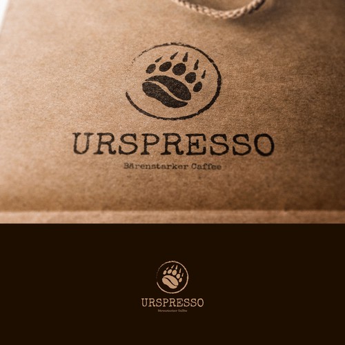 Rough logo with the title 'Bear + Coffee concept logo'