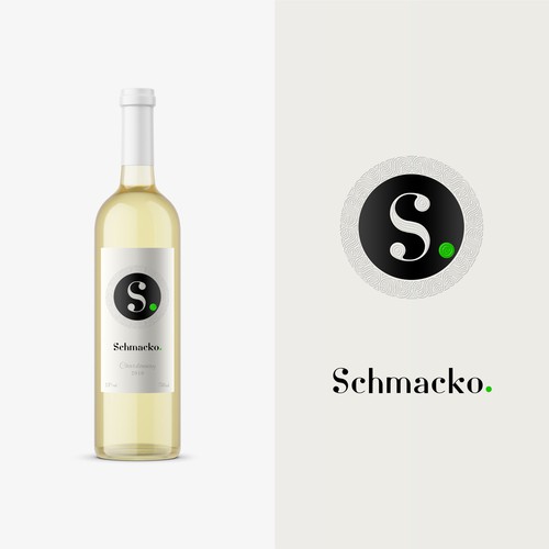 Wine bottle label with the title 'Wine label design'