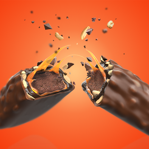 Chocolate bar design with the title 'Protein bar'